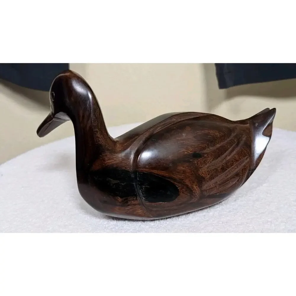 Vintage Solid Wood Hand Carved Duck Decoy Home Decor